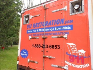 Water Damage Palo Verde Box Truck Rear At Residential Job Location